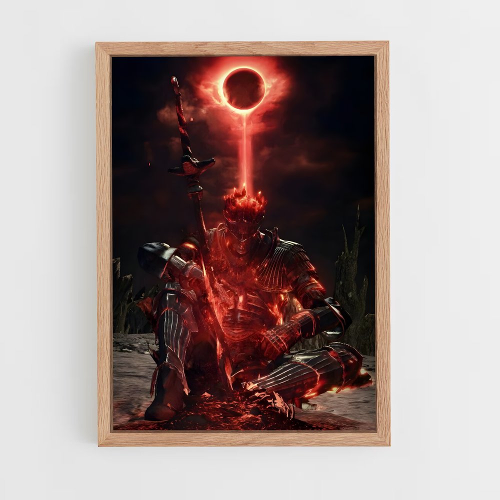 Poster Le Démon de la Lune Rouge – affiche Dark souls (vue 4)